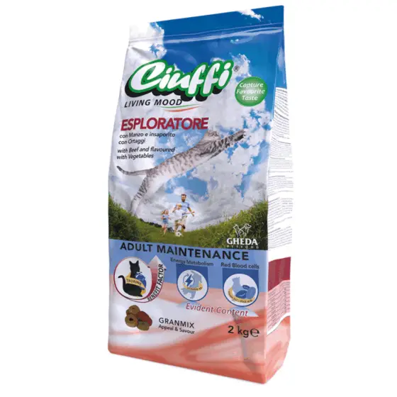 Сухой Корм для кошек с говядиной CIUFFI FELINE ESPLORATORE 2КГ