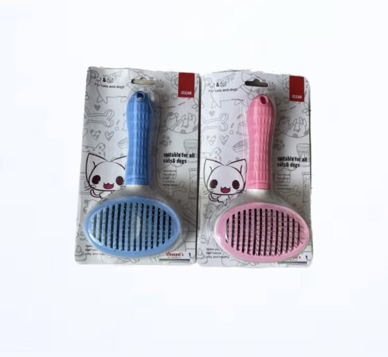 6-113 Пуходерка с кнопкой, редкие зубцы 19*10cm