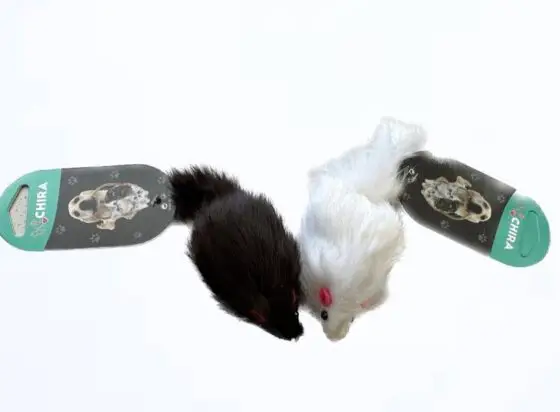 6-34 Игрушка мышка из натурального меха 18 cm