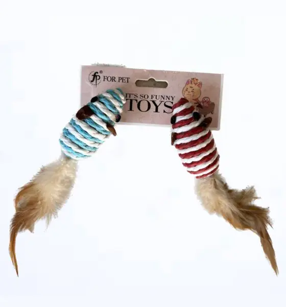 7-4 Игрушка мышки с перьями (2 шт)