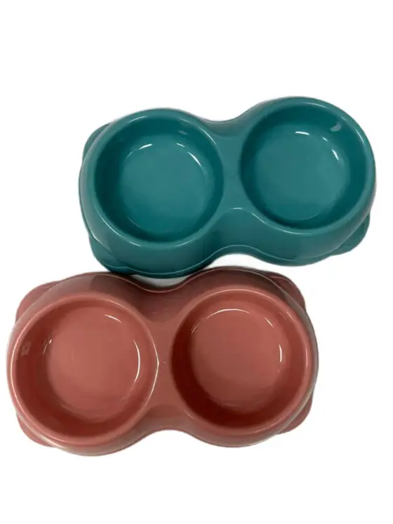 Миска Двойная из твёрдого пластика