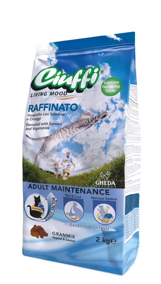 HRANĂ USCATĂ PENTRU PISICI STERILIZATE CU PESTE CIUFFI RAFFINATO 2KG