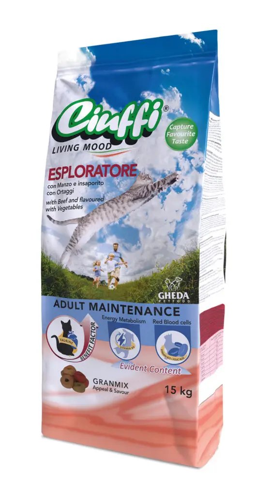Сухой Корм для кошек с говядиной CIUFFI FELINE ESPLORATORE 15КГ