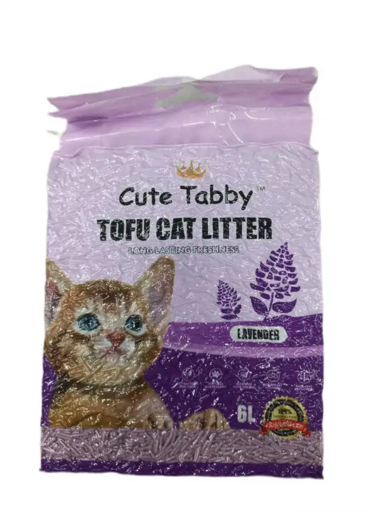 Соевый наполнитель для кошачьего туалета Tofu cat litter LAVENDER (лаванда) 6l