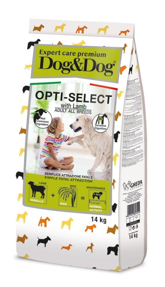 Hrana pentru caini Dog&Dog Expert Care Premium OPTI-SELECT (miel) 14kg