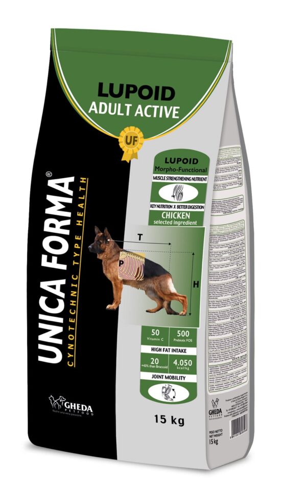 Hrana pentru caini  Unica Forma LUPOID Adult Active (cu carne de pui) 15kg