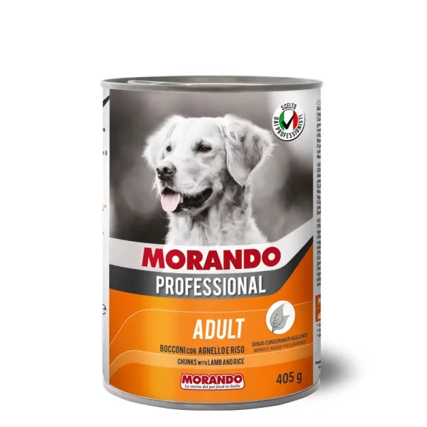 Hrană umedă  pentru caini Bocconcini Morando Cane Agnello Riso (miel cu orez) 400g