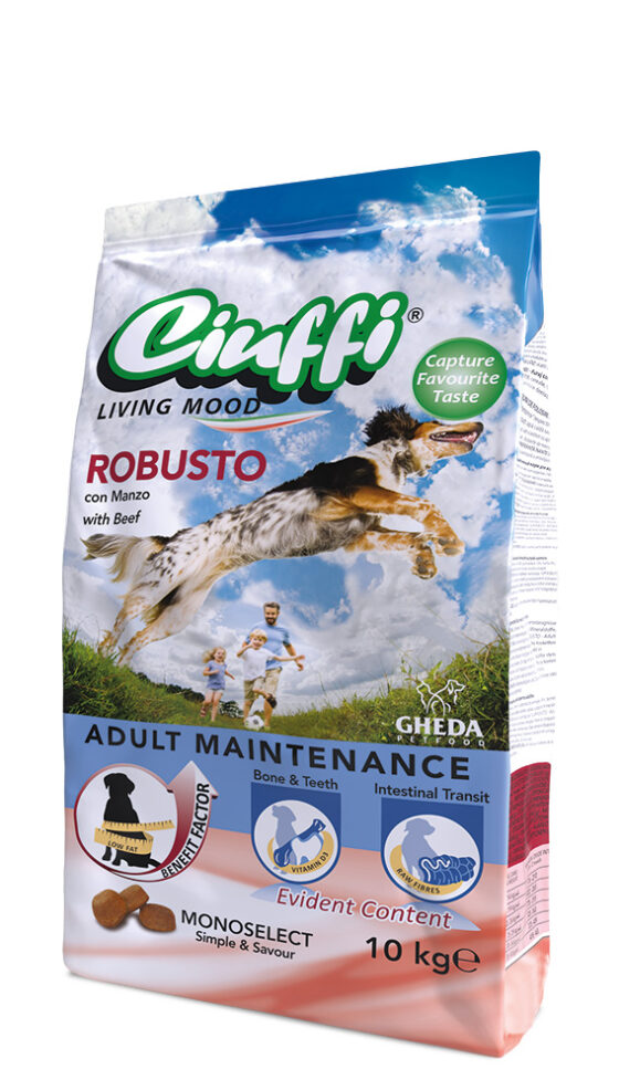 GHEDA hrana pentru caini CIUFFI ROBUSTO (vita)10КГ