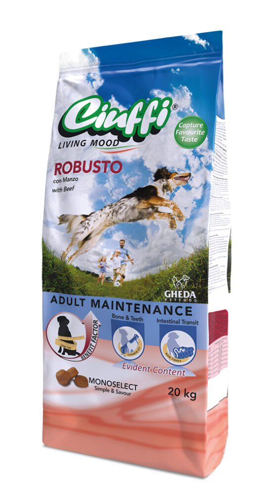 GHEDA hrana pentru caini CIUFFI ROBUSTO cu vita 20kg