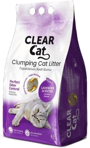 Бентонитовый наполнитель для кошачьего туалета Clearcat Lavander scented cat litter 5l