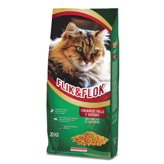 MORANDO сухой корм для кошек  FLIK & FLOK manzo pollo (говядина и курица)20 kg