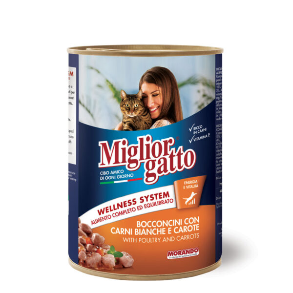 Влажный корм для кошек MORANDO Professional Gatto Carni Bianche Carote (белое мясо с морковью) 405гр
