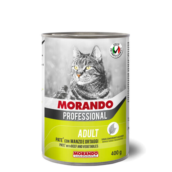 Влажный корм для кошек ПАШТЕТ MORANDO Professional Gatto Manzo Ortaggi (говядина и овощи) 405гр