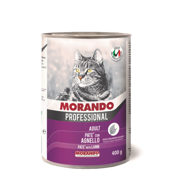 Влажный корм для кошек ПАШТЕТ MORANDO Professional Gatto Agnello  (ягненок) 405гр
