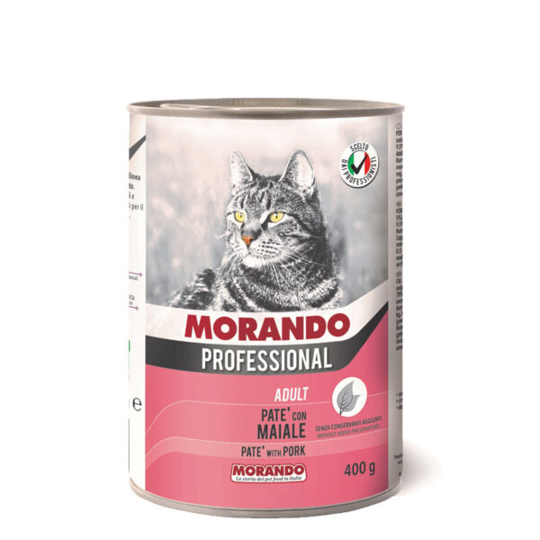 Влажный корм для кошек ПАШТЕТ MORANDO Professional Gatto Pork (свинина) 405гр