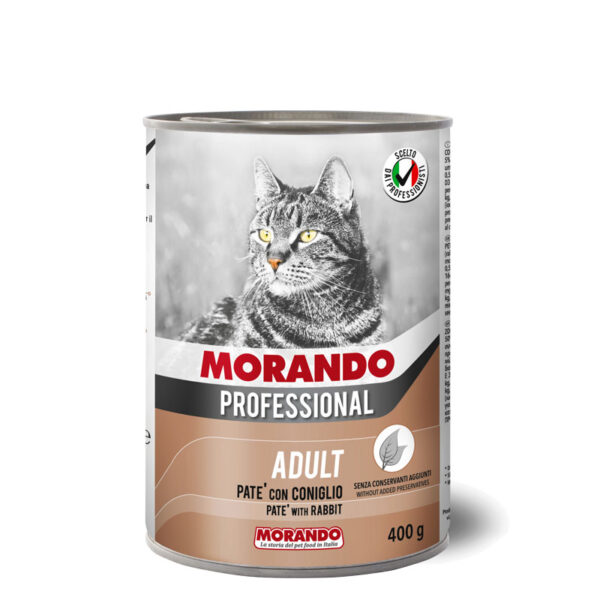 Влажный корм для кошек ПАШТЕТ MORANDO Professional Gatto Coniglio (кролик) 405g