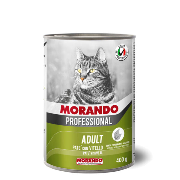 Влажный корм для кошек  ПАШТЕТ MORANDO Professional Gatto Vitello (телятина ) 405гр