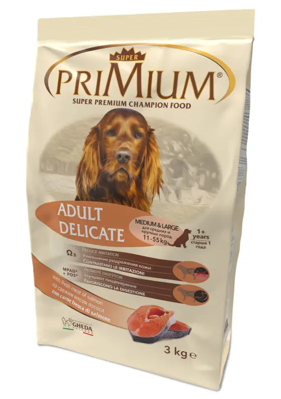 Cухой корм для собак Primium Adulto Delicato SALMON 3kg