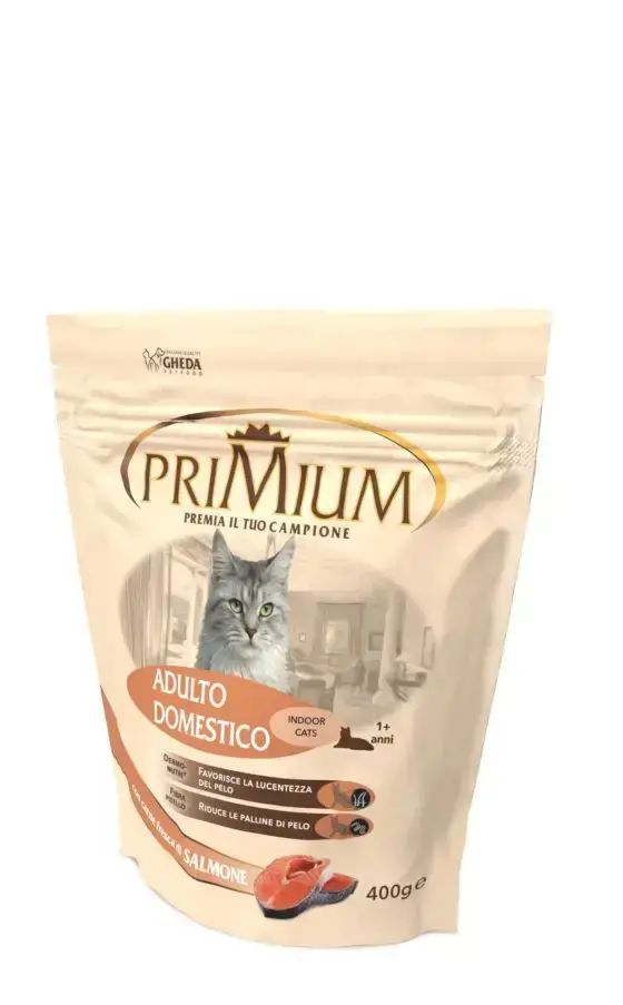 GHEDA сухой корм для кошек Primium Sterilizzato Domestico SALMON (рыба)400g