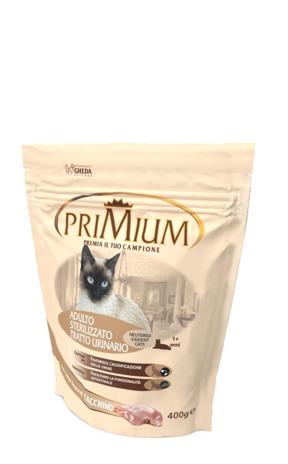 Gheda hrana pentru pisici  Primium Adulto Sterilizzato Urinario (cu carne de curcan) 400g