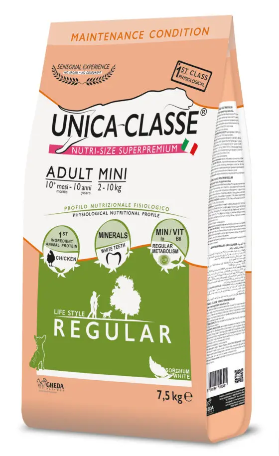 GHEDA сухой корм для собак Unica Classe Adult Mini Regular (курица) 7,5 kg