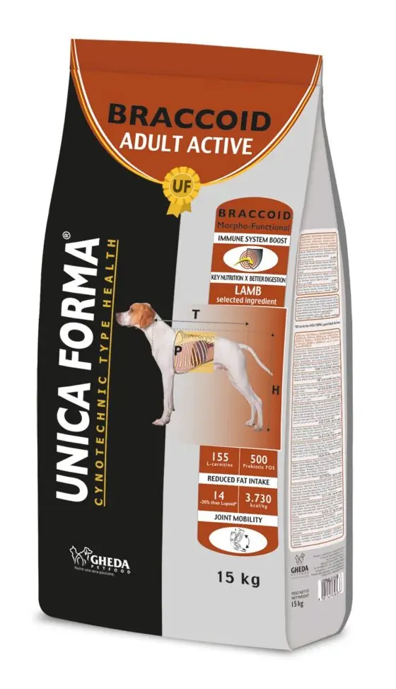 GHEDA сухой корм для собак Unica  Forma Braccoid Adult Active с ягненком15 kg