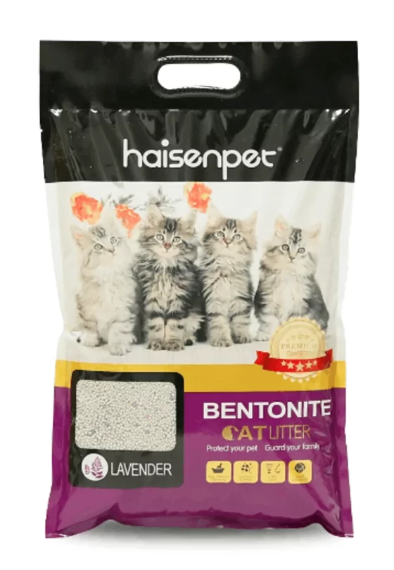 Бентонитовый наполнитель для кошачьего туалета HAISENPET Ball shape bentonite cat litter LAVENDER 5L