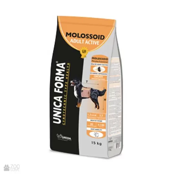 Hrana pentru caini  Unica Forma Molossoid Adult Active (cu carne de pui) 15 kg