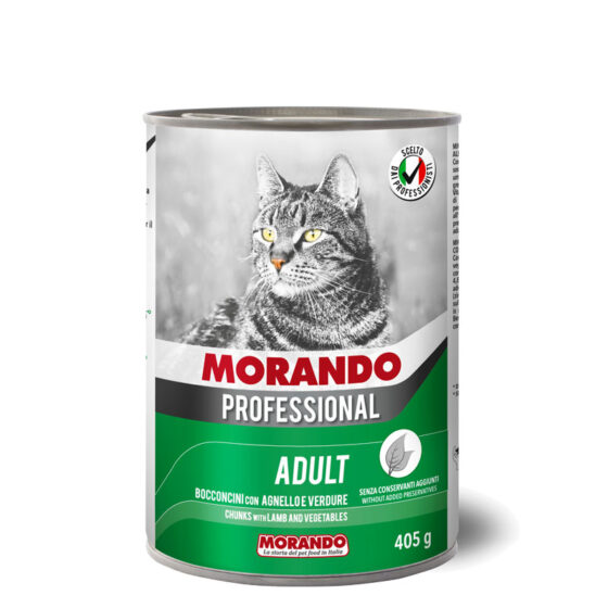 Влажный корм для кошек MORANDO Professional Gatto Agnello Vegetables (ягненок с овощами) 405гр