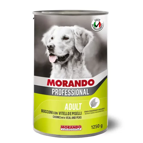 Hrană umedă pentru caini Bocconcini Morando Cane Vitel/Pisel 1250g