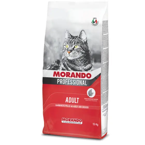 MORANDO сухой корм для кошек Morando Professional Gatto Adult MANZO/POLL0 (говядина с курицей)15kg
