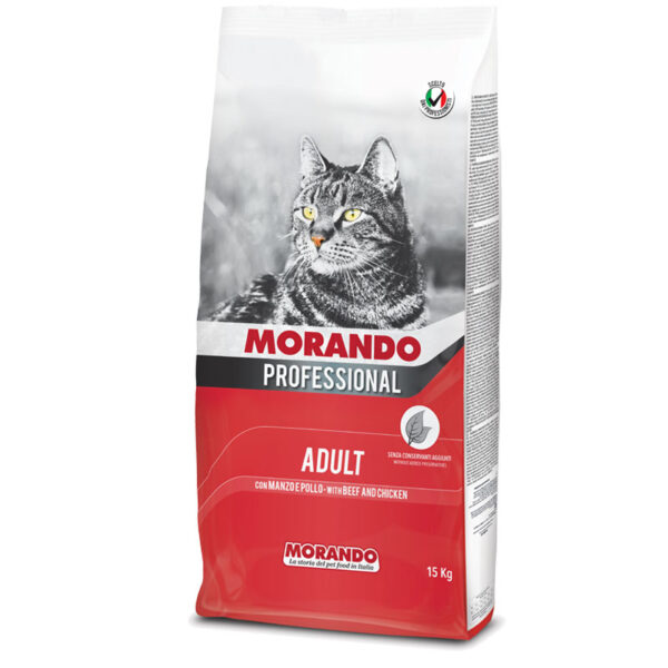 MORANDO hrana pentru pisici  Morando Professional Gatto Adult MANZO/POLL0 ( cu carne de vita si gaina) 15kg
