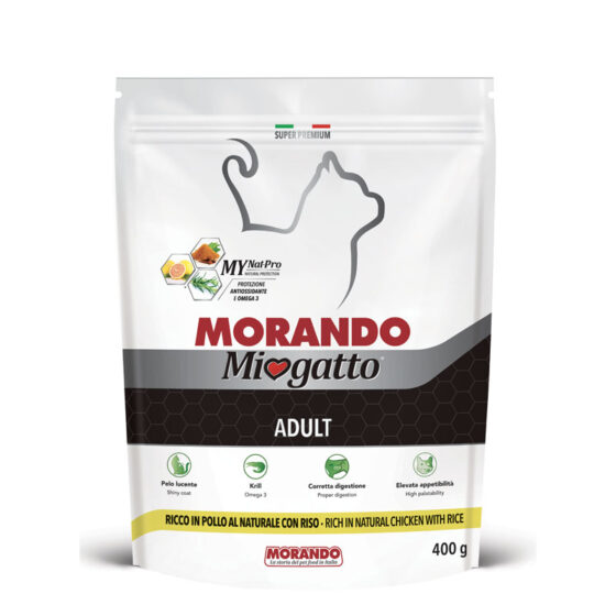 MORANDO сухой корм для кошек MIOGATTO ADULT POLL/NATUR курица с рисом 400g