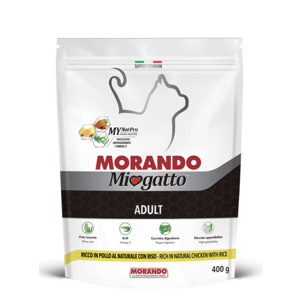 MORANDO hrana pentru pisici  MIOGATTO ADULT 02 POLL/NATUR (cu carne de pui) 400gr