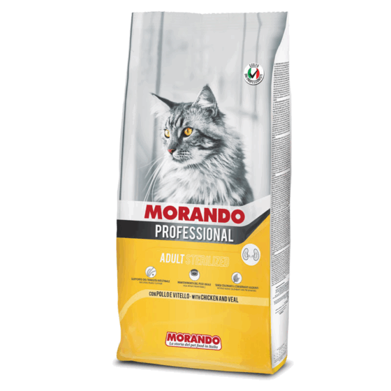 MORANDO сухой корм для кошек Morando Gatto Adult Sterilized Pollo Vitello (курица с говядиной) 7kg